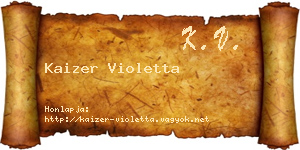 Kaizer Violetta névjegykártya